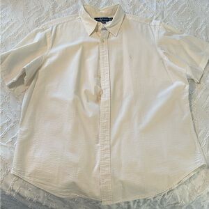 Polo Ralph Lauren XXL short sleeve, white seersucker button down